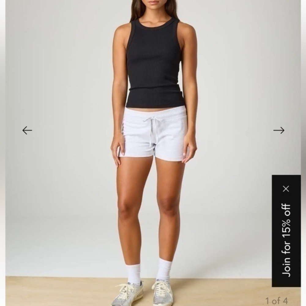 Low Rise White Sweat Shorts Lounge Athleisure